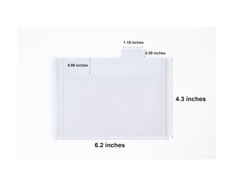 YESSART 4â€™â€™ x 6â€™â€™ Plastic Small Pockets for Index Cards Divider Crafts Stencils Holder Storage Pouch 20 PCS (clear-20 pcs) - Image 2