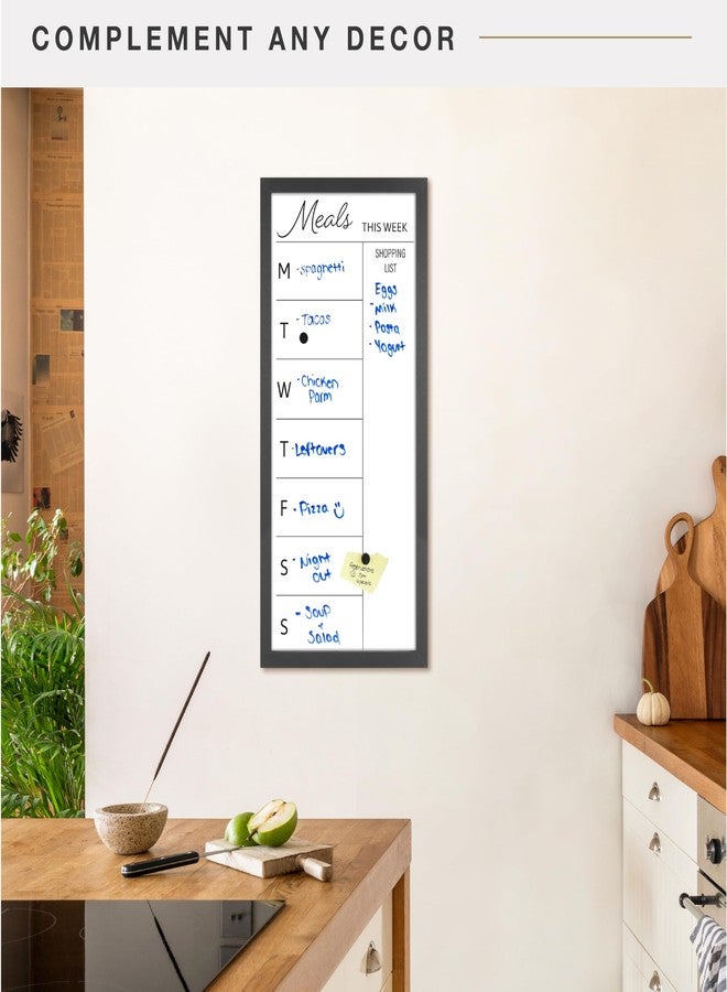 MCS 14 x 30 in. Home Command Center Meal Planner Dry Erase Board, Black - Image 2