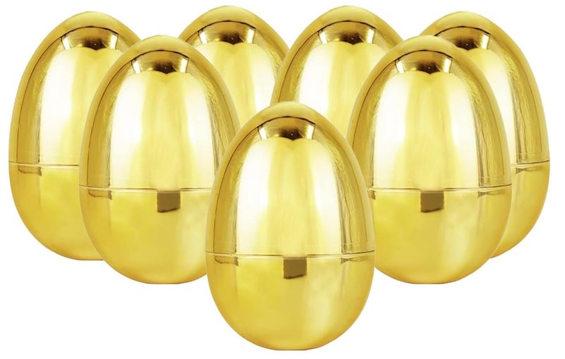 Chochkees 6 Inch Jumbo Golden Easter Eggs 6 Pack Metallic Gold Goodie Basket Prize 6 Inch 6Pack - Image 2
