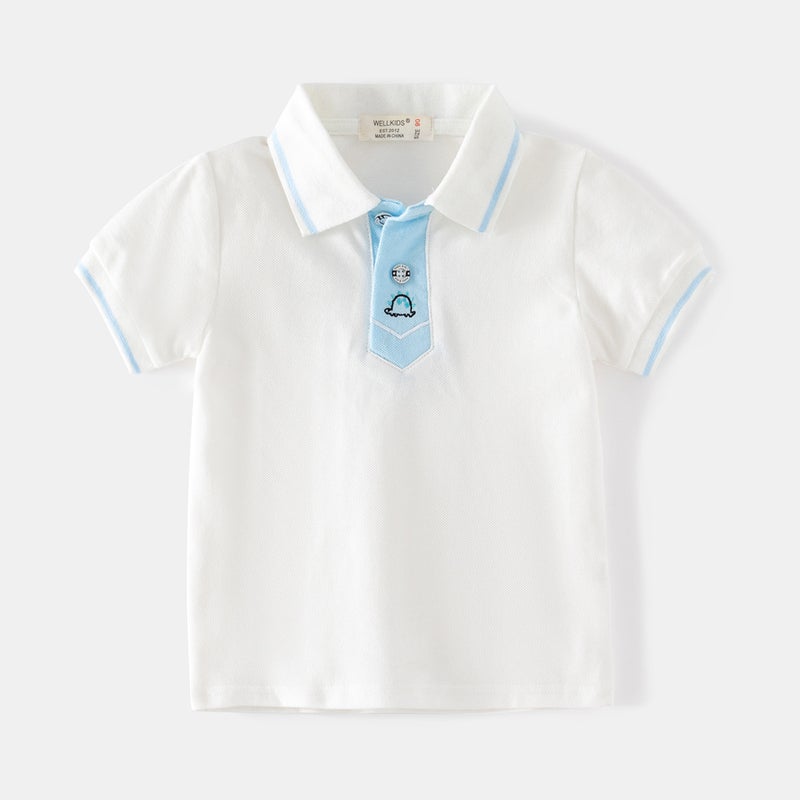 Boys' Casual Style Summer Fashionable Outdoor Polo Shirt Indoor And Outdoor Sports Sweat-Absorbent Polo Shirt For Boys - Image 1