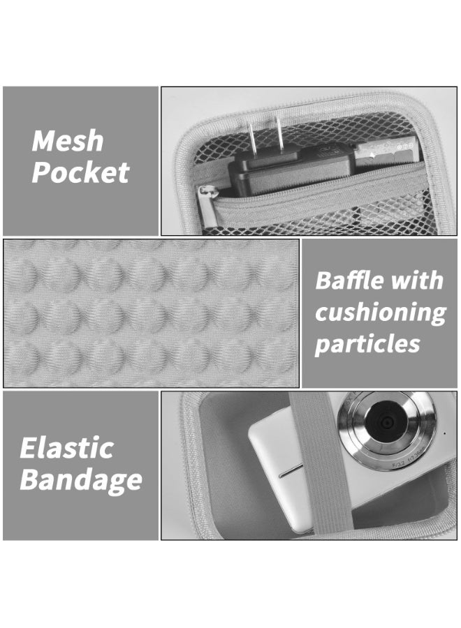 ASIV Universal digital camera case (gray) - Suitable for Kodak Pixpro / Suitable for VAHOIALD / Suitable for Sony DSCW800 830 / Suitable for Canon PowerShot 180 190. With accessory storage function  - Image 4