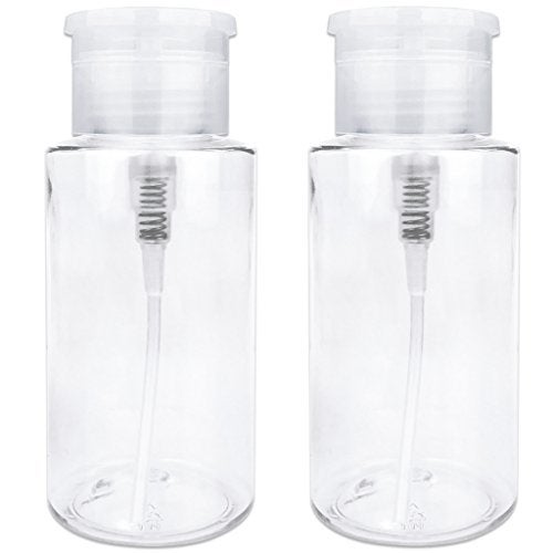 PANA 10oz. (Quantity: 2 Pieces) Liquid Push Down Pump Dispenser Empty Bottle with Flip Top Cap (Clear) - Image 1