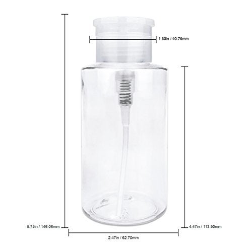 PANA 10oz. (Quantity: 2 Pieces) Liquid Push Down Pump Dispenser Empty Bottle with Flip Top Cap (Clear) - Image 2