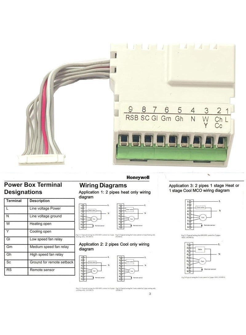 Honeywell Honeywell Home T6861H2WG fancoil On/Off thermostat, with remote sensor and remote setback inputs - Image 3