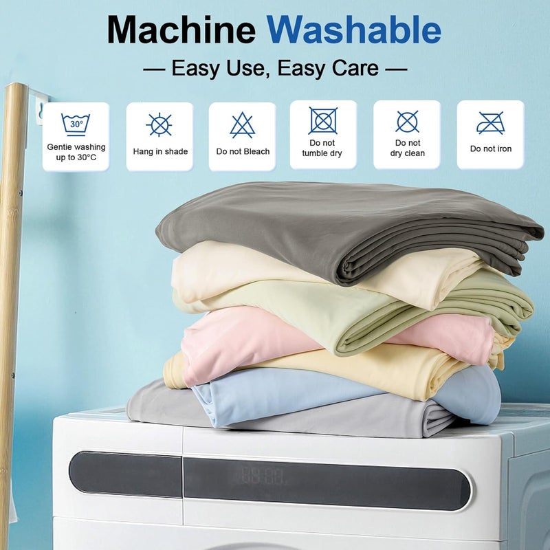PHF Reversible Double Cooling Blanket Queen Size, Soft Arc-Chill Q-Max>0.5 Thin Summer Throw for Hot Sleepers,Breathable Lightweight Portable Silky Durable Single Layer for Home Office Travel Car,Grey - Image 5