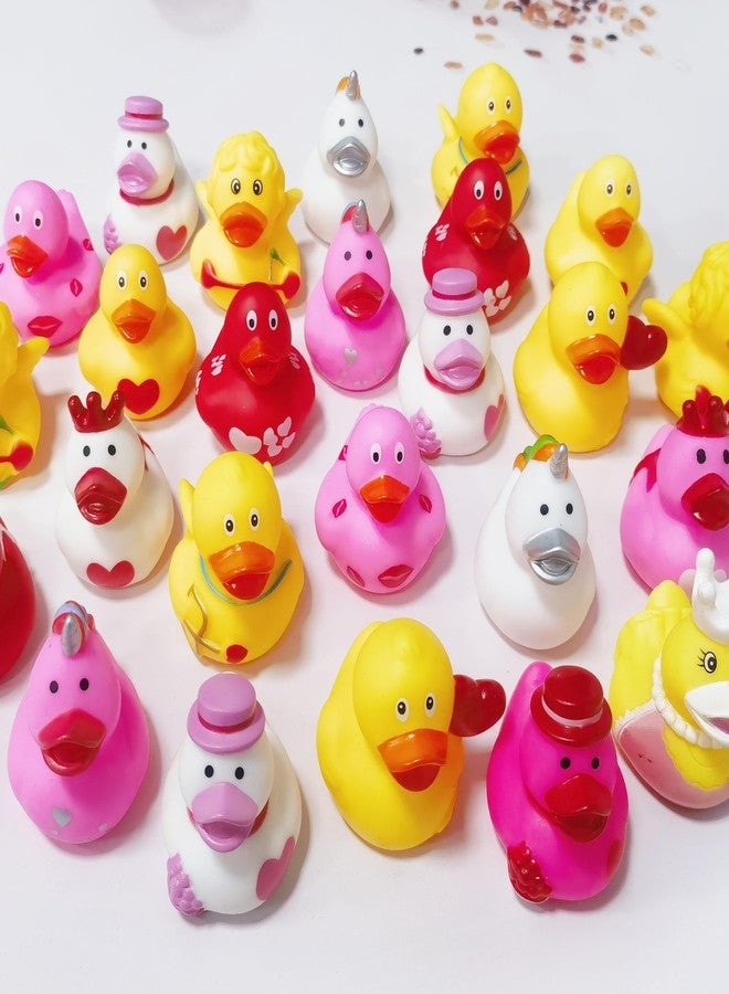 Cherislpy 36 Pcs Valentines Rubber Ducks,Bath Showers Accessories,Mini 2.16" Duckies Bath Toys for Kids Girls Boys Valentines Day Party Favors Gift Exchange (Valentines) - Image 2