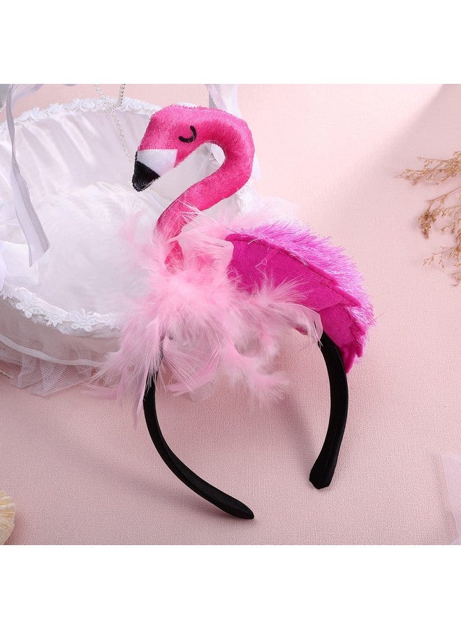 PRETYZOOM Hawaii Flamingo Headband Creative Flamingo Headdress For Hawaii Carnival Tropical Party Hair Accessory - Image 3