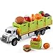 GLW Food Transport Truck Toy for Age 38 Kids 155 Alloy Vehicles Head Goods Trailer with Cargo Box and Food Model Lights Sounds Transport Truck White - Image 2