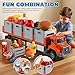 GLW Food Transport Truck Toy for Age 38 Kids 155 Alloy Vehicles Head Goods Trailer with Cargo Box and Food Model Lights Sounds Transport Truck White - Image 4