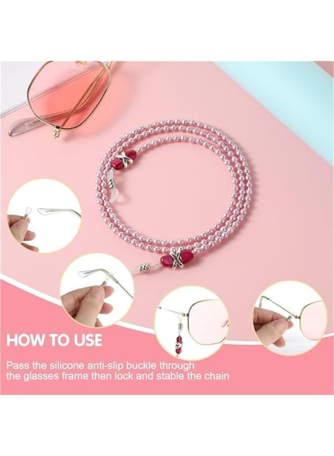 Generic Pink Eyeglass Chain for Women and Girls - Anti-slip Glasses Holder Necklace - Sunglasses Mask Lanyard  - Image 4