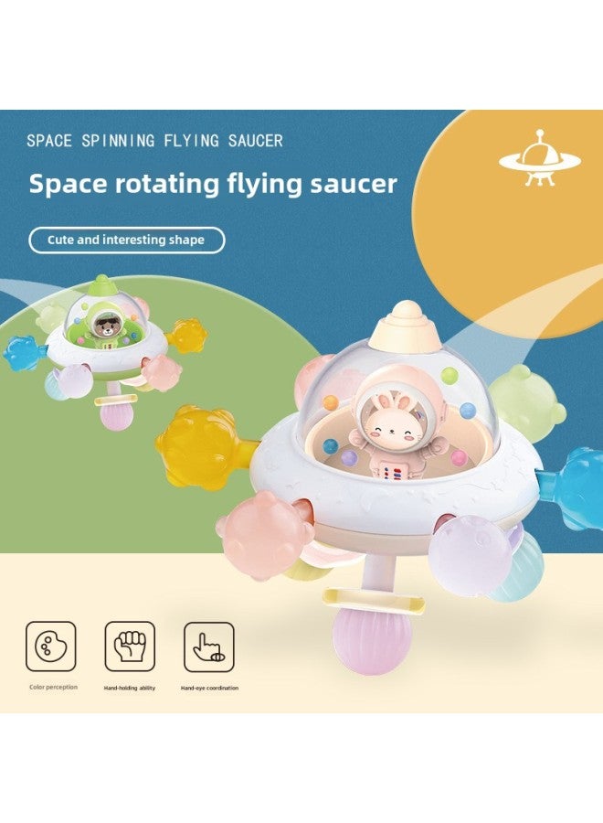 Manhattan Ball Space Rotating UFO Baby Hand Ball Toy 0-1 Years Old Gnawing Teether Training Grip-Color:Manhattan Ball Space Rotating UFO-flesh Color - Image 2