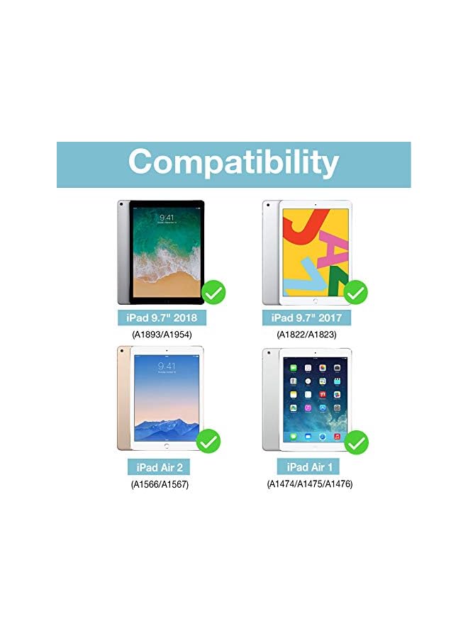 Procases Ipad 9.7 (2018 & 2017, Old Model) / Air 2 Case, Slim Stand Protective Folio Case Smart Cover For Inch 5Th/6Th Generation, Also Fit -Black - Image 2