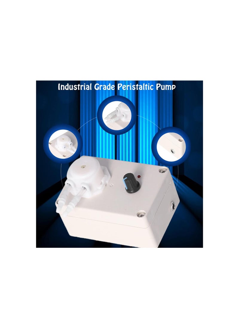12V Adjustable Peristaltic Dosing Pump, 1ml-250ml/min Fine Tuning Titration Pump, AB21 Single Head Desig Flowing Dosing Pump with Adapter for Aquarium Lab Analytical