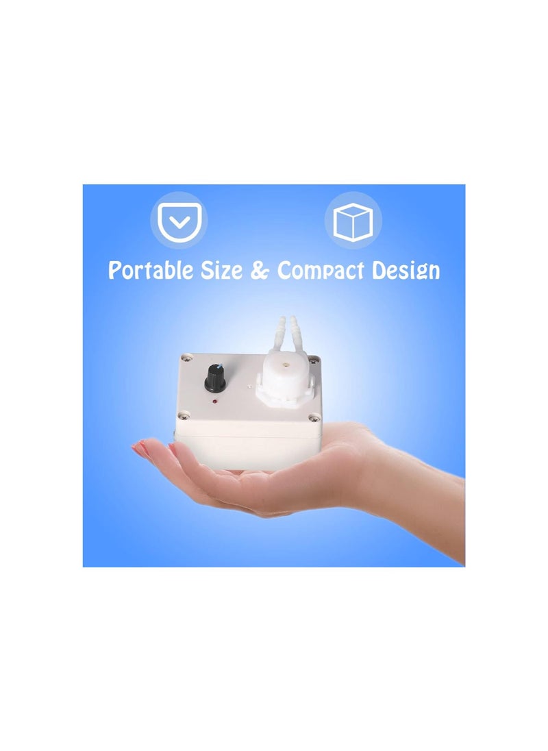 12V Adjustable Peristaltic Dosing Pump, 1ml-250ml/min Fine Tuning Titration Pump, AB21 Single Head Desig Flowing Dosing Pump with Adapter for Aquarium Lab Analytical