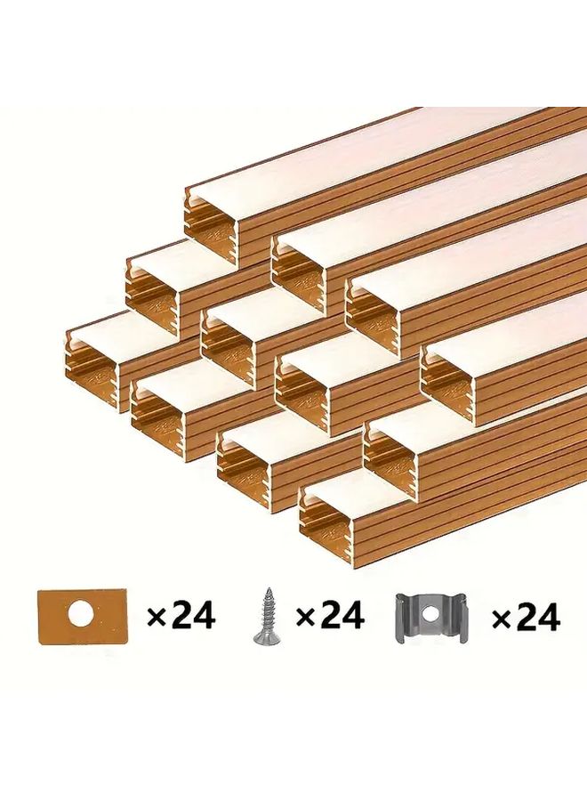 12Pcs 1M Golden Aluminum LED Channel System With White Diffuser Cover Easy Install - Image 1