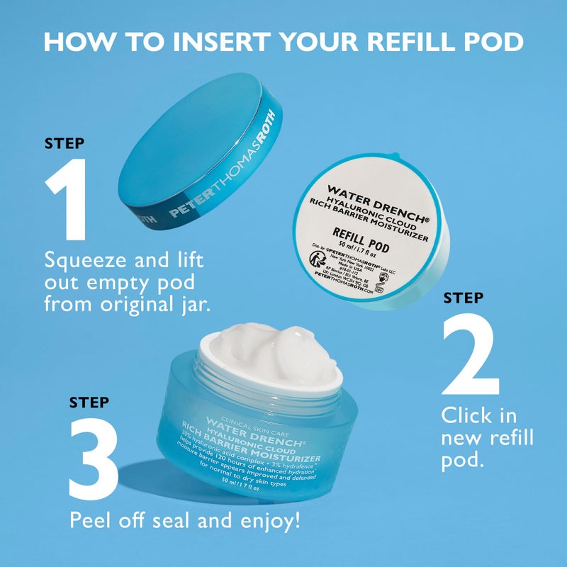 Peter Thomas Roth | Water Drench Hyaluronic Cloud Rich Barrier Moisturizer | Hyaluronic Acid Barrier Cream For Dry Skin, Fragrance-Free - Image 3