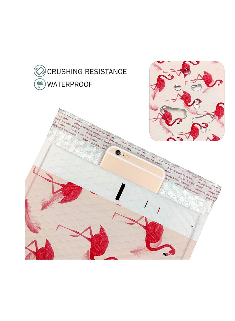 Zikra Poly Bubble Mailers Self Seal Padded Envelopes Waterproof Thicken Envelopes Pack of 25, 10x 13 Inch Pink Flamingo - Image 2