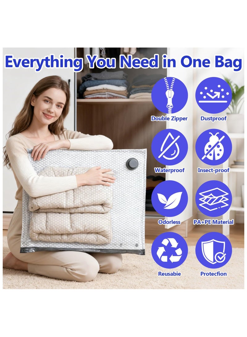 Vacuum Bags for Travel with Rechargeable air Pump, 15 Pack Compression Packing Seal Bag for Luggage and Suitcase, 5 Small + 5 Medium + 5 Large Space Saver Bags for Clothing Travel - Image 3