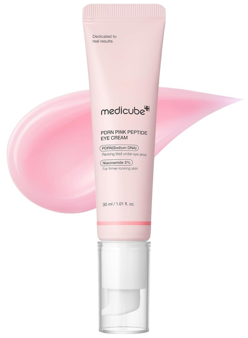 ميديكيوب مصل العين Salmon DNA PDRN Pink Peptide مع النياسيناميد ورتينول نقاء 99٪ للخطوط الدقيقة ، لون البشرة غير المتكافئ ، العناية بالبشرة الكورية 1.01 أونصة سائلة  - Image 1