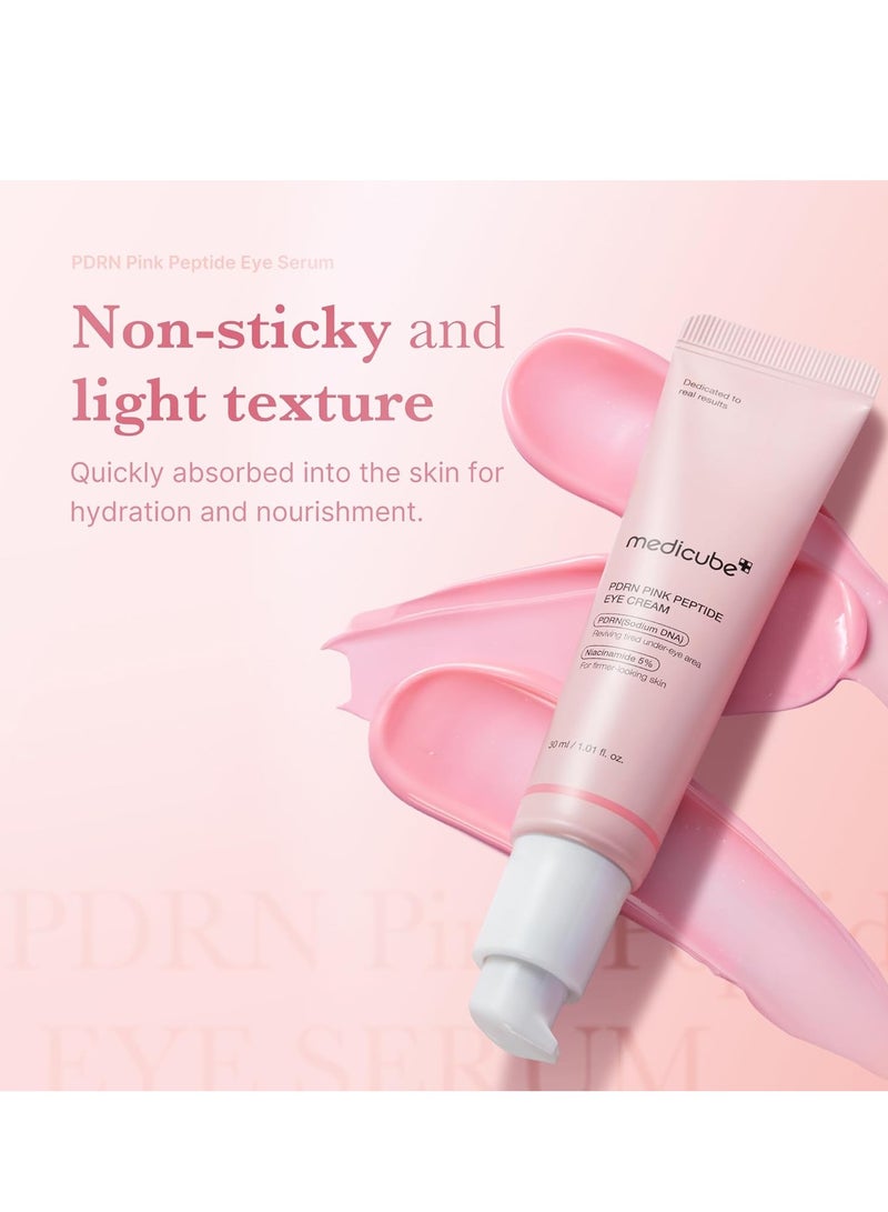 ميديكيوب مصل العين Salmon DNA PDRN Pink Peptide مع النياسيناميد ورتينول نقاء 99٪ للخطوط الدقيقة ، لون البشرة غير المتكافئ ، العناية بالبشرة الكورية 1.01 أونصة سائلة  - Image 5