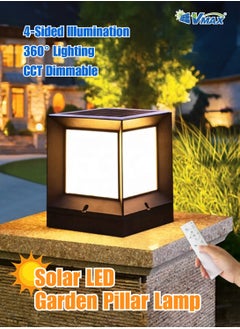Vmax Solar LED Outdoor Deck Light Solar Deck Lighting Outdoor Solar Lamp LED Deck Light Outdoor Solar Lighting Solar Pathway Light Solar Garden Light Solar Yard Light Pier Mount Light Solar Post Cap Light Solar Column Light 4-Sided Solar Light 360° Lighting Solar Lamp  - Image 2