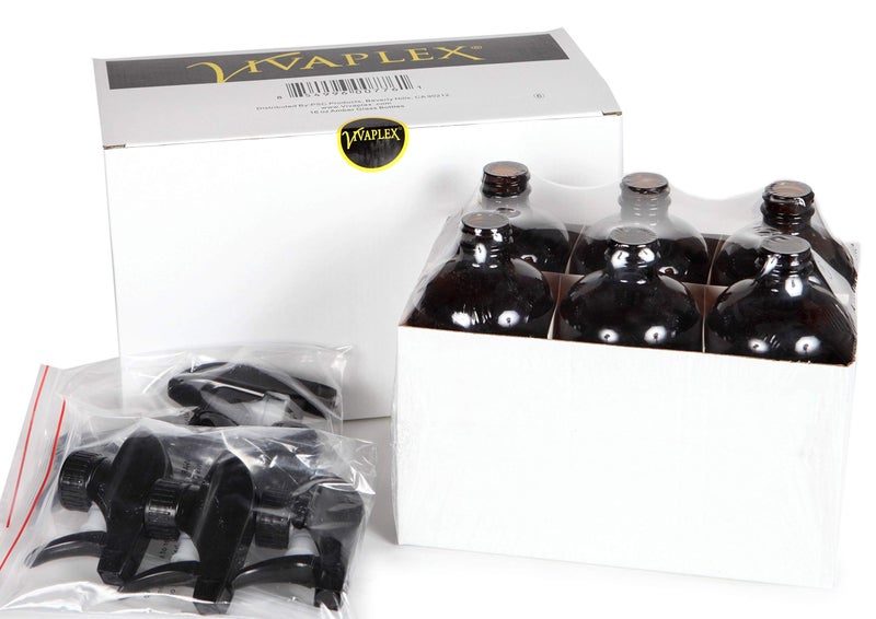 Vivaplex  6  Large  16 Oz  Empty  Amber Glass Spray Bottles With Black Trigger Sprayers - Image 3