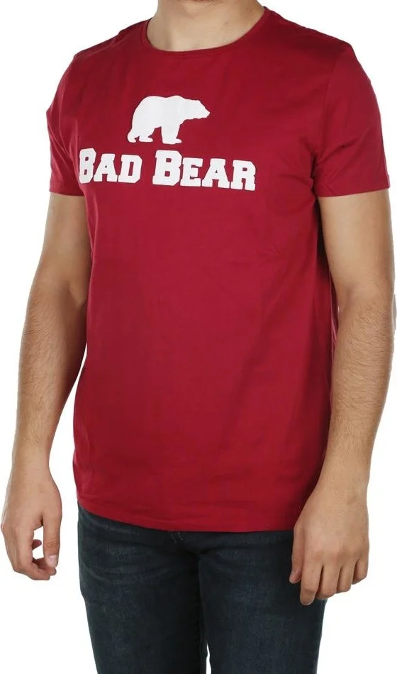 باد بير Men's White Printed Crew Neck T-Shirt