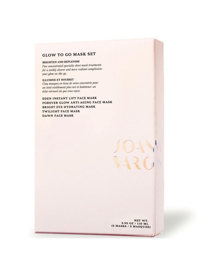 Joanna Vargas Joanna Vargas Glow to Go Moisturizing Face Masks for Women - 5 Sheets Hydrating Face Masks for Radiant & Revitalized Skin - Travel-Friendly Face Mask Skincare Set - Firming Facial Masks for Women - Image 1