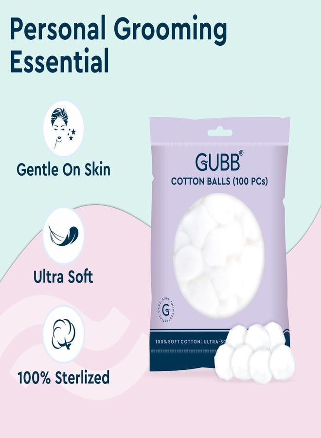GUBB Hypoallergenic 100% Cotton Balls and Emobossed Cotton Pads for Face Cleansing & Makeup Removal - Deeply Cleanses | Removes Dirt | Soft on Skin & Safe on Skin | Can Be Used or Arts & Crafts | Can Be Used for Babies, White - 100 Pcs Each - Image 3