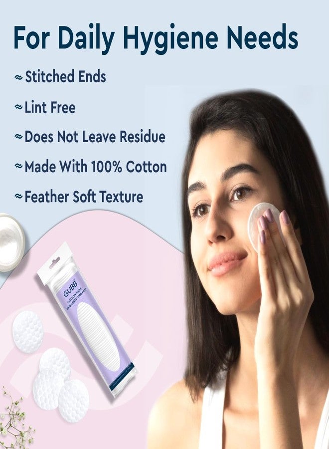 GUBB Hypoallergenic 100% Cotton Balls and Emobossed Cotton Pads for Face Cleansing & Makeup Removal - Deeply Cleanses | Removes Dirt | Soft on Skin & Safe on Skin | Can Be Used or Arts & Crafts | Can Be Used for Babies, White - 100 Pcs Each - Image 4