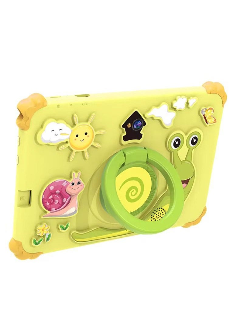 7-Inch Smart Tablet N701 for Kids Wi-Fi Bluetooth GPS Android 12 6GB Ram 128GB Rom Edge Proof Children Education Tab with Built-in Foldable Stand Dual Camera Game Tab - Blue