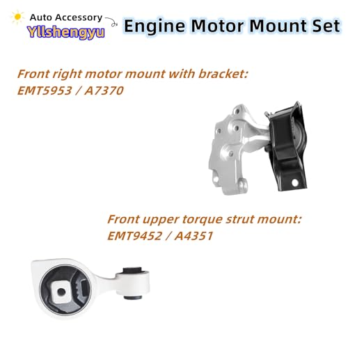 Yllshengyu 4Pcs Engine Motor Mount Kit - Compatible with Nissan Rogue 2008-2013 & Rogue Select 2014-2015 2.5L 2WD, Replaces A7370 A7384 A4351 A4352 - Image 4