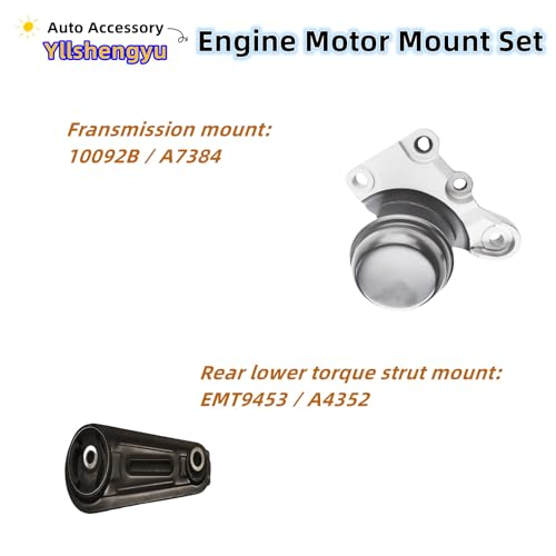 Yllshengyu 4Pcs Engine Motor Mount Kit - Compatible with Nissan Rogue 2008-2013 & Rogue Select 2014-2015 2.5L 2WD, Replaces A7370 A7384 A4351 A4352 - Image 5