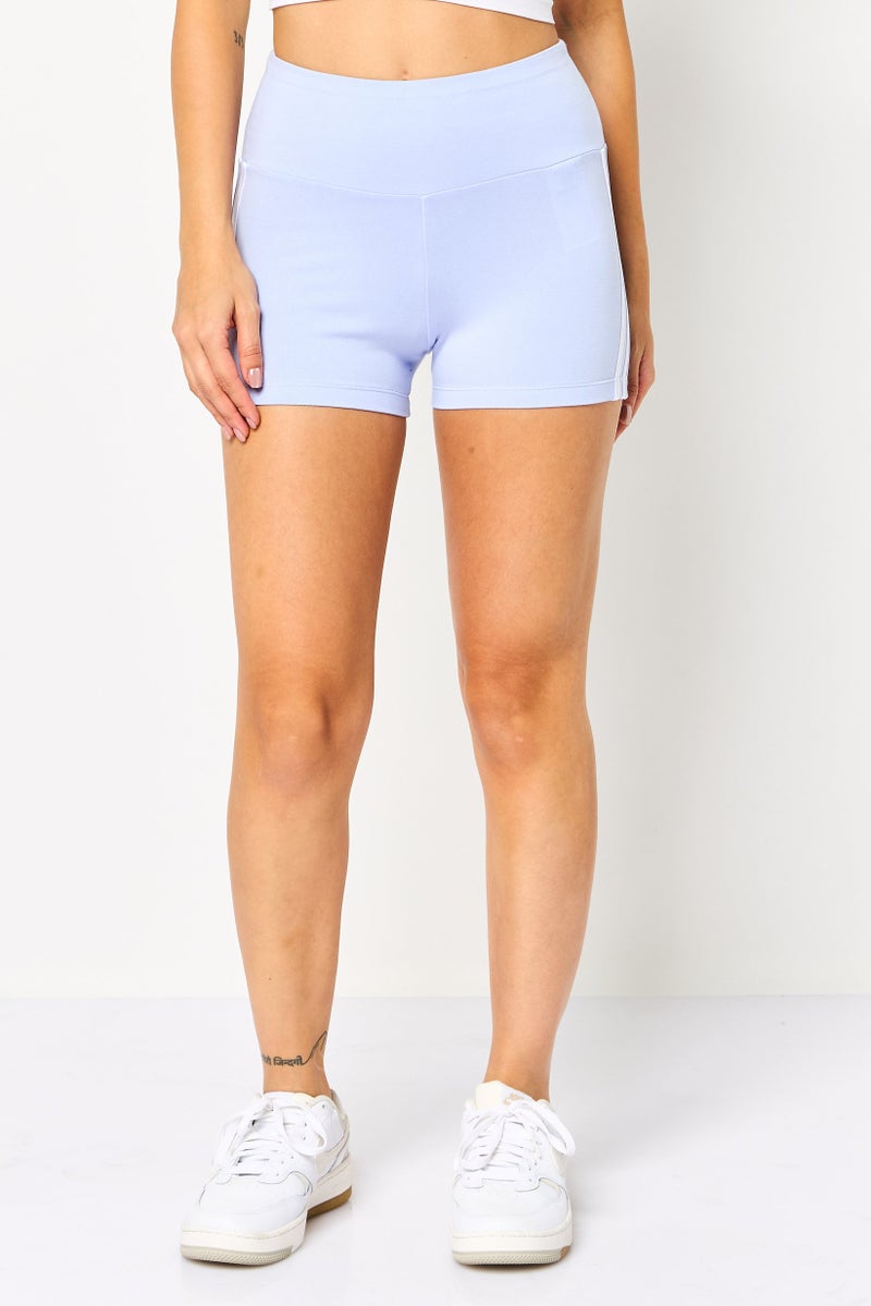 adidas Originals Women Sportswear Fit Brand Logo Training Shorts, Lavender - Image 1