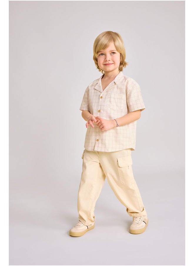 DeFacto - Babyboy Regular Fit Apache Neck Woven Short Sleeve Shirt - Image 1