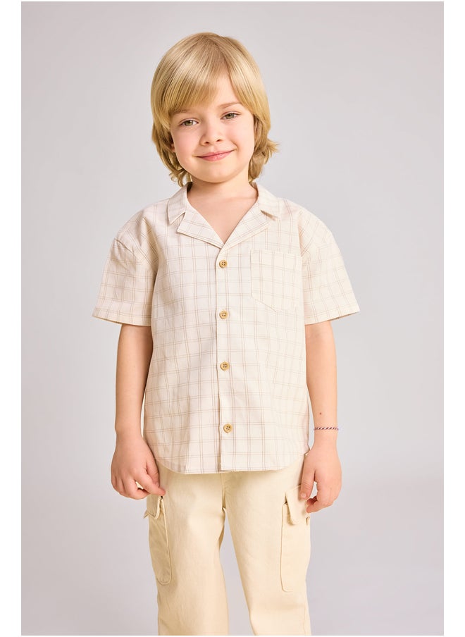 DeFacto - Babyboy Regular Fit Apache Neck Woven Short Sleeve Shirt - Image 1