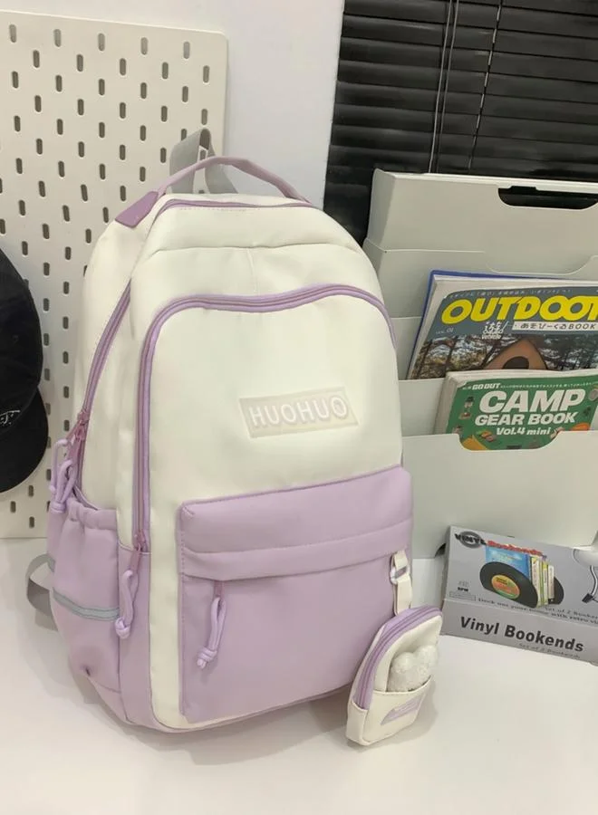 Take Two Multi-Color College Style Collision Backpack with Small Pouch