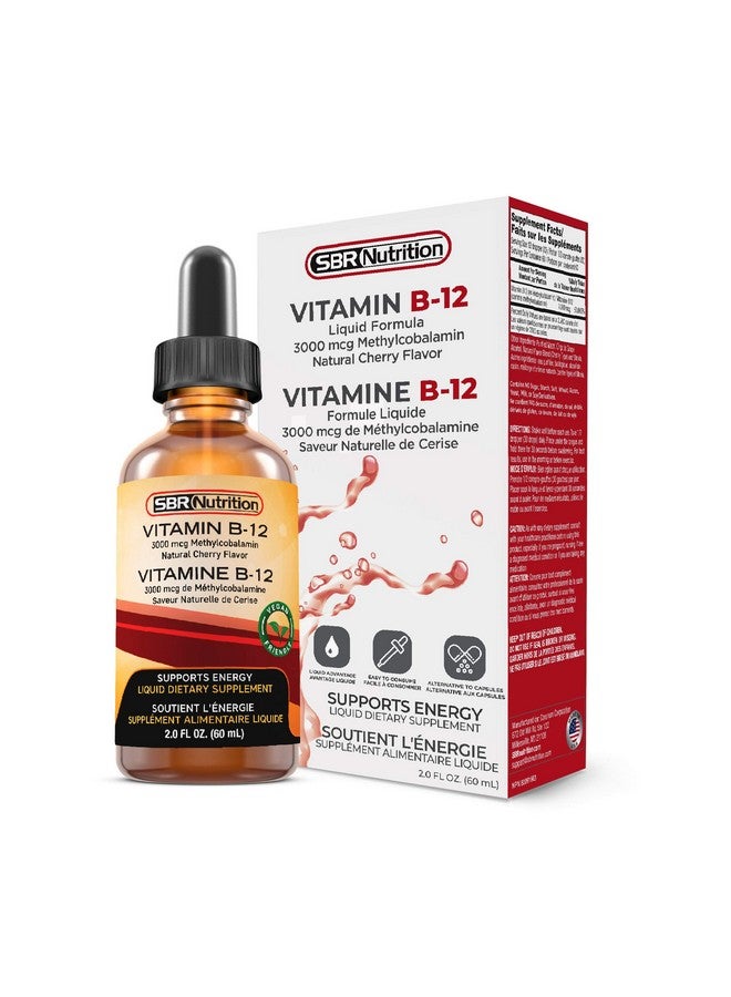 SBR Nutrition قطرات سائلة تحت اللسان من فيتامين ب12 ميثيلكوبالامين فيت ب 12 تدعم الطاقة أقصى امتصاص 3000 ميكروغرام لكل حصة 60 حصة صديقة للنباتيين خالية من الكائنات المعدلة وراثيًا مصنوعة في الولايات المتحدة - Image 4