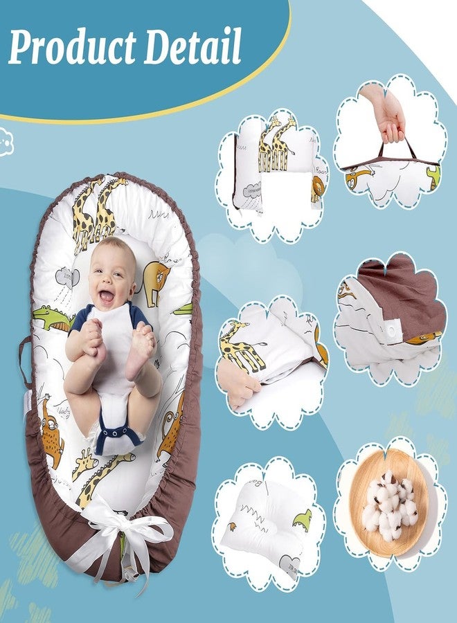 Linenovation Baby Lounger for Newborn Breathable and Easy Infant Portable Skin-Friendly Baby Lounger, 100% Soft Cotton Baby Floor Seat for Travel Baby Nest Pack of 2 Cover for 0-12 Months - Image 3
