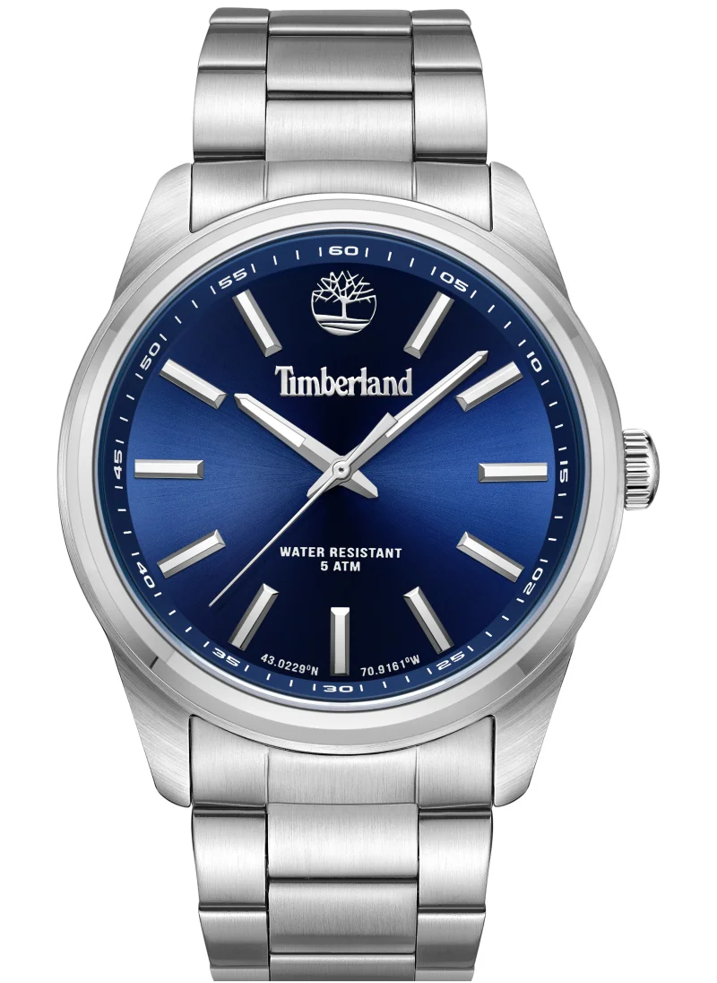 Timberland Northbridge Men's Watch 45mm Analog Navy Dial Silver Stainless Steel Strap