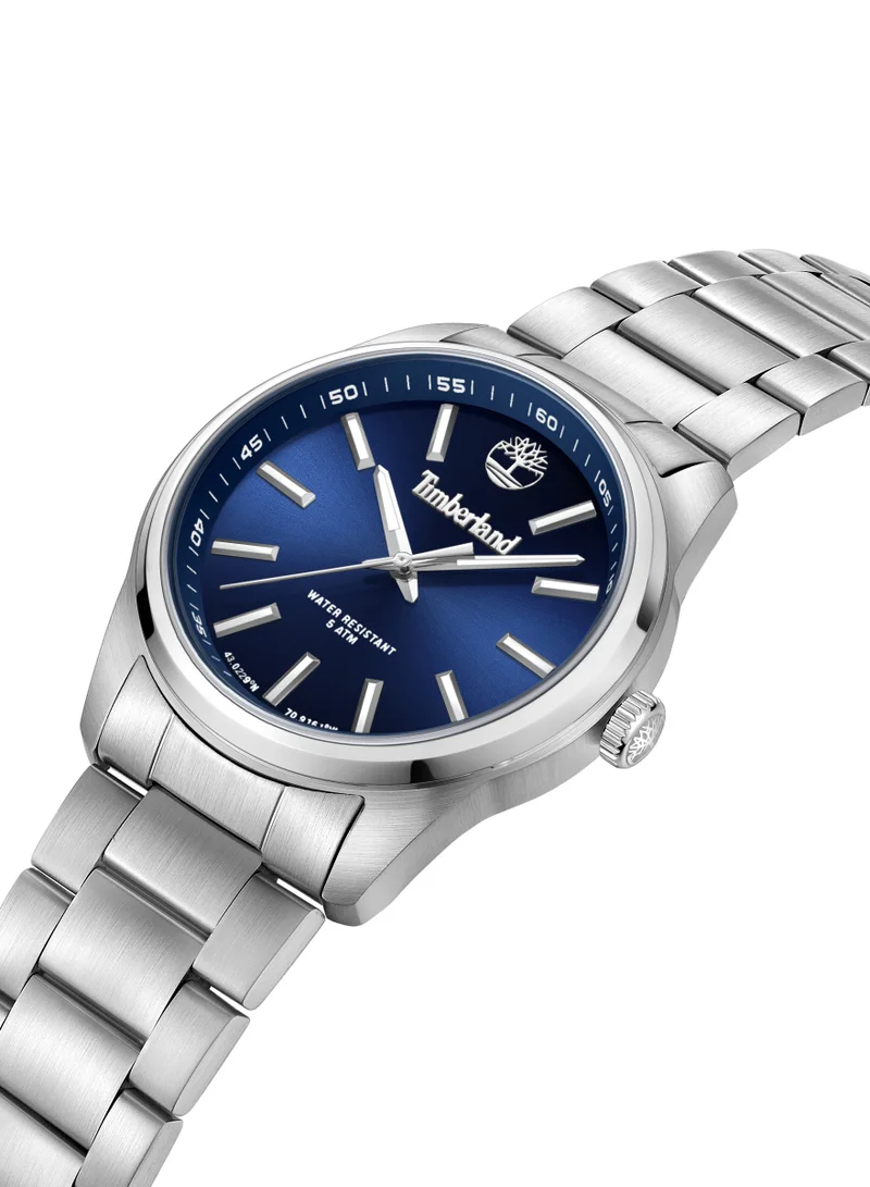 Timberland Northbridge Men's Watch 45mm Analog Navy Dial Silver Stainless Steel Strap