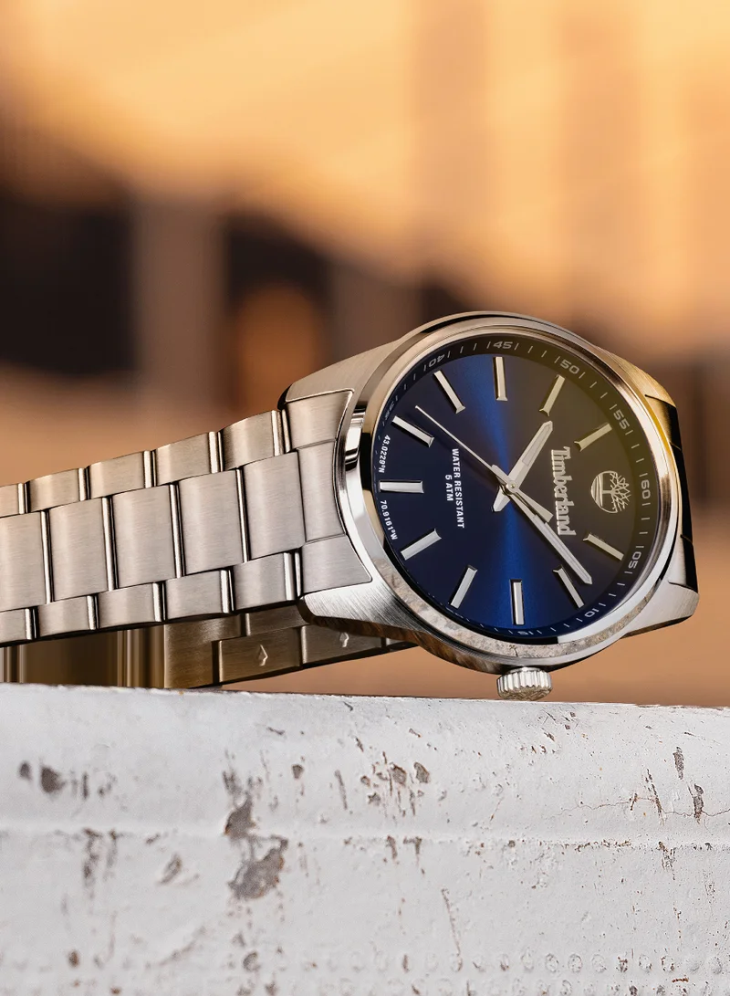 Timberland Northbridge Men's Watch 45mm Analog Navy Dial Silver Stainless Steel Strap