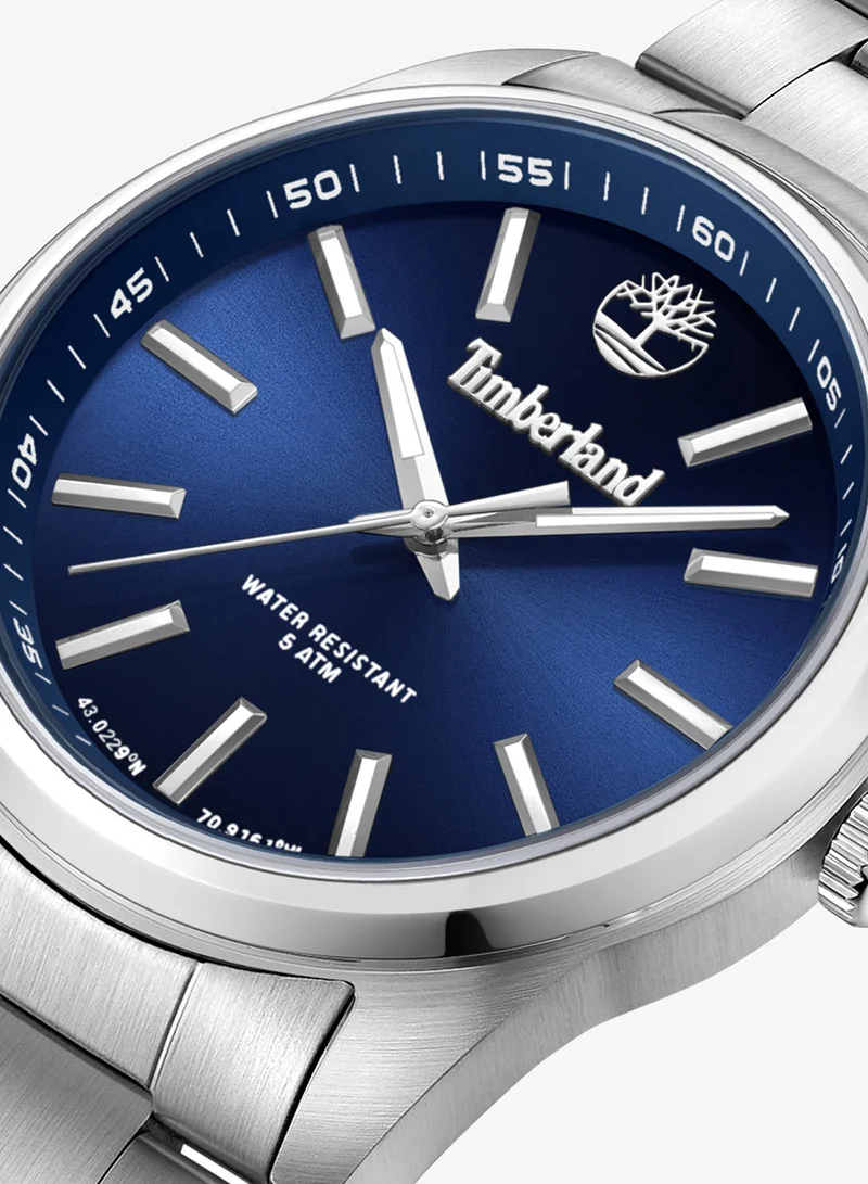 Timberland Northbridge Men's Watch 45mm Analog Navy Dial Silver Stainless Steel Strap