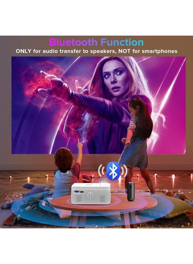 BIGASUO - HD 9000L Bluetooth Projector Built in DVD Player, Mini Projector 1080P and 250”Supported with Tripod/Carry Bag, Projector Compatible w/TV Stick, PS5, Laptop, Portable Outdoor Movie Projector - Image 1