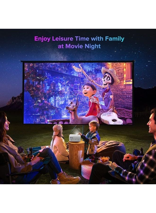 BIGASUO - HD 9000L Bluetooth Projector Built in DVD Player, Mini Projector 1080P and 250”Supported with Tripod/Carry Bag, Projector Compatible w/TV Stick, PS5, Laptop, Portable Outdoor Movie Projector - Image 1