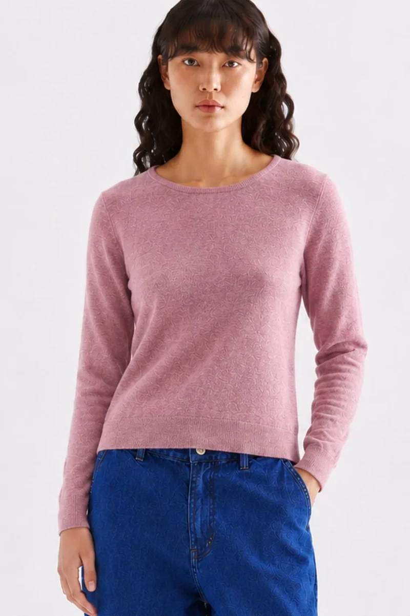 ذا اديتورز ماركت Avery Long Sleeve Soft Knit Top - Mulberry