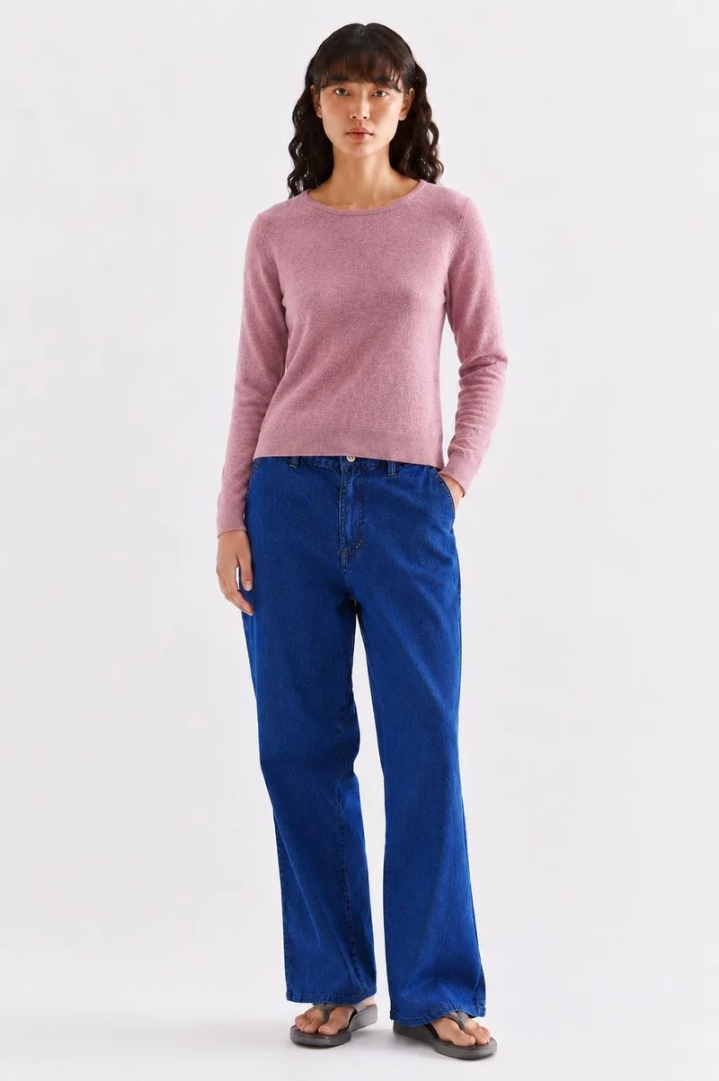 ذا اديتورز ماركت Avery Long Sleeve Soft Knit Top - Mulberry