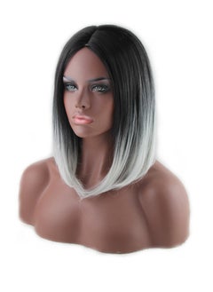 Excefore Dark Roots Highlights Bob Wigs, Short Straight Ombre Synthetic Hair Wigs for Women  - Image 1