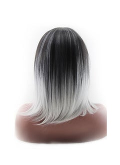 Excefore Dark Roots Highlights Bob Wigs, Short Straight Ombre Synthetic Hair Wigs for Women  - Image 3