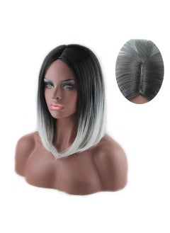 Excefore Dark Roots Highlights Bob Wigs, Short Straight Ombre Synthetic Hair Wigs for Women  - Image 4